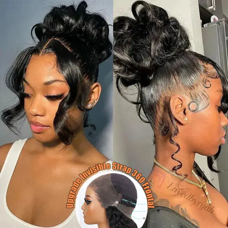 【 Hat Wig 360 Body Wave Texture 】Install in 3 Seconds? Yes ! Slay with Ashimary Invisi-Strap Snug Fit 360 Body Wave Transparent Lace Frontal Bleached Knots Pre-Cut Lace Glueless Wig