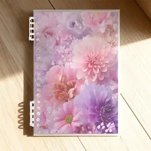 A5 Lined Notebook, Dreamy Floral Design (Soft Pink & Purple Blooms), Smooth Paper, Ideal for Office & Daily Use, Abundant Natural Beauty Style, Perfect for Work & Planning, Non - Customizable