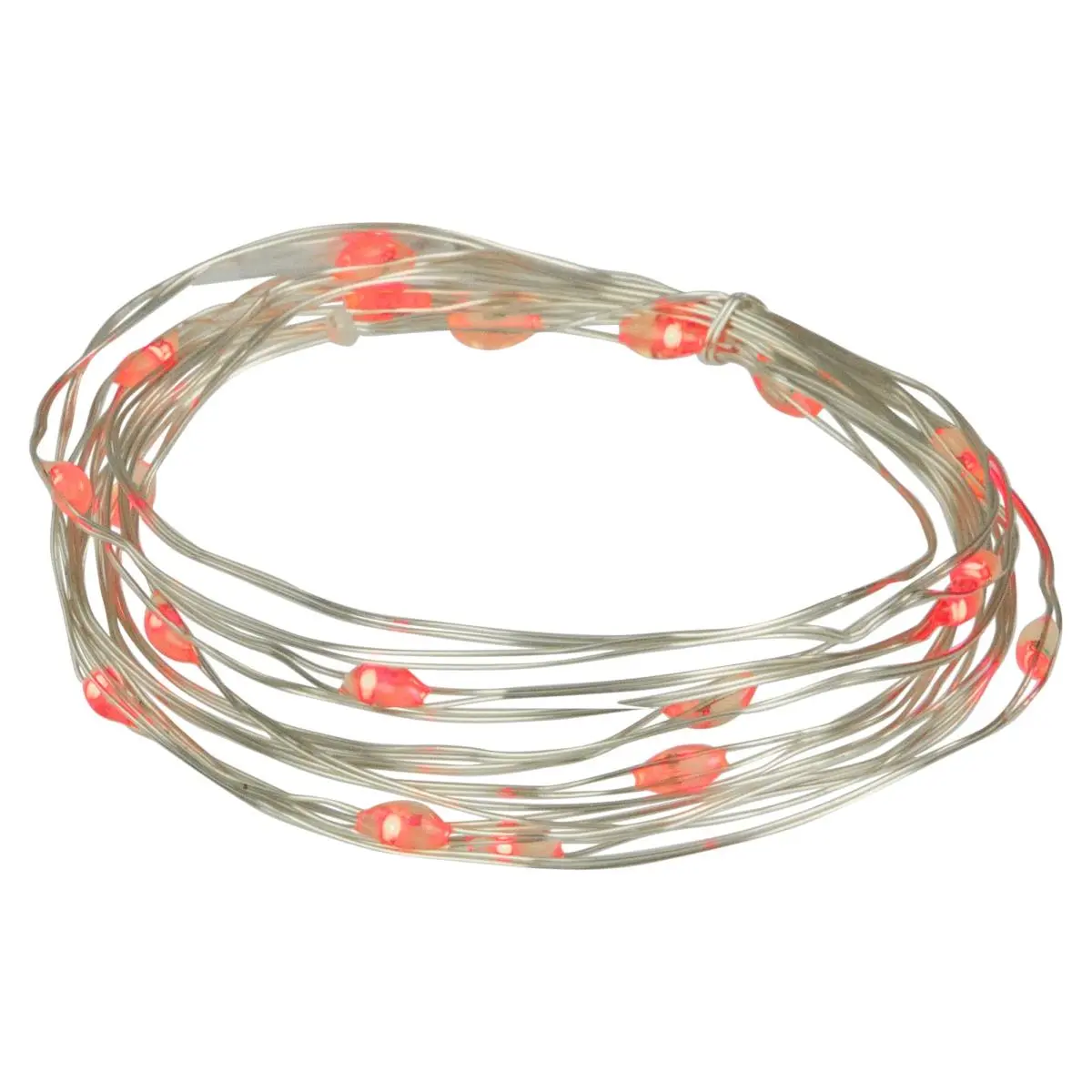 Northlight Red LED Micro Fairy Lights - 20 Bright Energy-Efficient Decorative Lights, 6ft Length Pliable Copper Wire, Non-Replaceable Bulbs, Batteries, On/Off Switch for Indoor Use Christmas Decorations