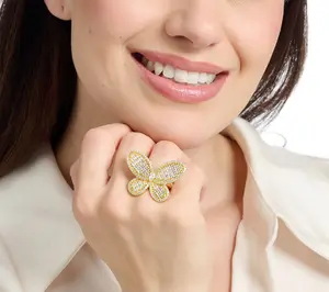 Kathy Hilton x Anna Zuckerman Olivia Butterfly Ring, Sterling Silver