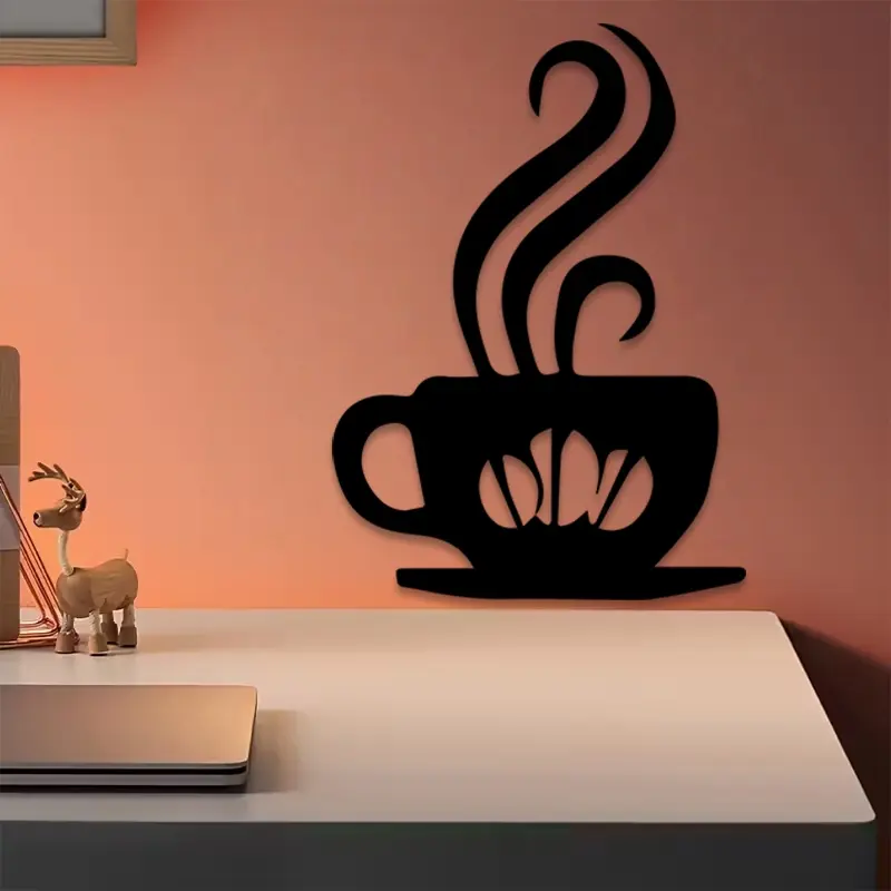 1pc Vintage Coffee Bean and Cup Metal Wall Art, Vintage Coffee Bean and Cup Statue Mural, Perfect for Home, Cafe, Coffee Bar Decor, Christmas Decor, Ideal Gift for Coffee Lovers autumn home decor