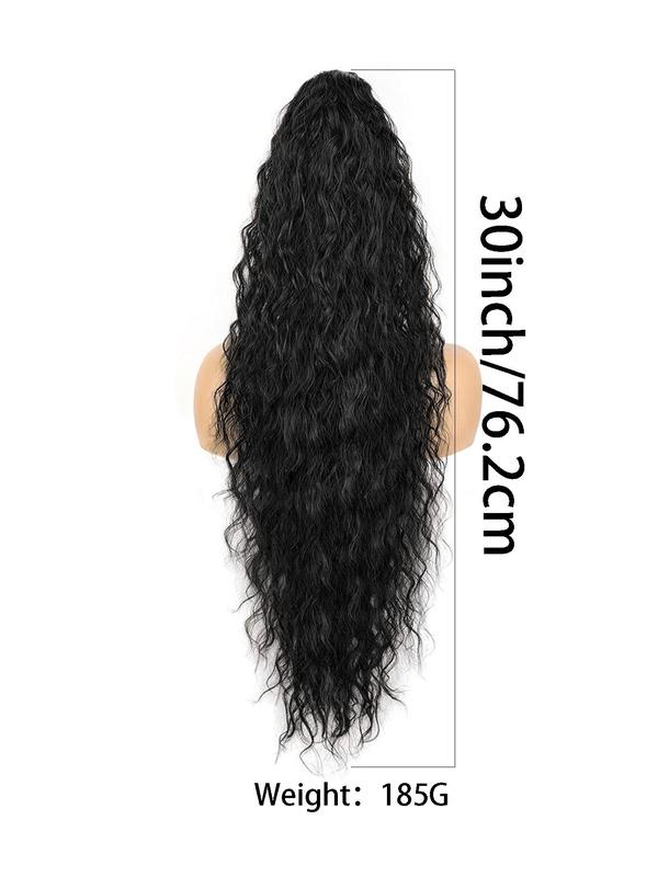30 Inch Long Claw in Ponytail Extension, Natural Fluffy Loose Wavy Wave Synthetic Extensions, Synthetic Hairpiece for Daily & Party Use, Wavy Ponytailwig Hairstyle, Hair Weave Wig, Loose Wave Bundles