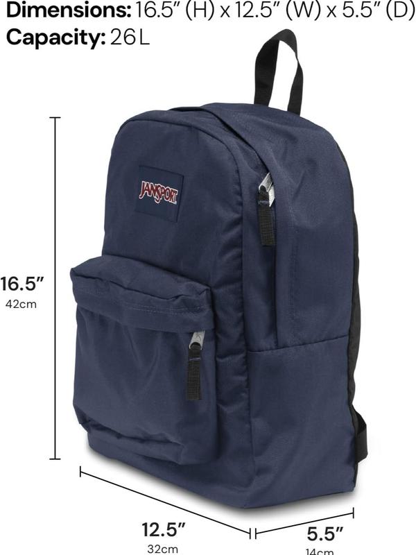 JanSport SuperBreak One Backpacks - Durable, Lightweight Bookbag with 1 Main Compartment, Front Utility Pocket with Built-in Organizer - Premium Backpack, Black