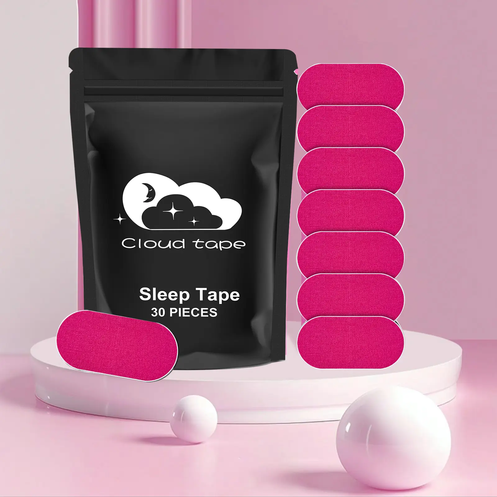 Mouth Tape(pink Edition) ,soft, gentle on skin, adhesion, 30 Strips, sports accessories，breathable,pink,gentle,healthcare, one month supply