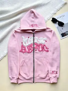 Y2K Retro Star And Letter Printed Full zipper Hoodies，Spring Autumn Harajuku Women And Men Fashion Hip Hop Long Sleeve Hooded ，Avant-Garde - Street Casual Spring/Fall Loose Zipper Pocket Patched，Autumn and Winter Gothic Coat preppy style