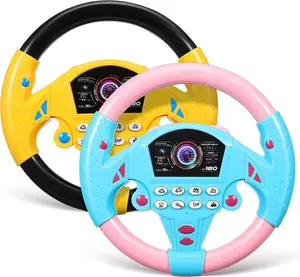 New Steering Wheel Toy, 2PCS Simulated Driving Racing Car Game Toy with Light Music for Boys Girls 3-6 Years Old