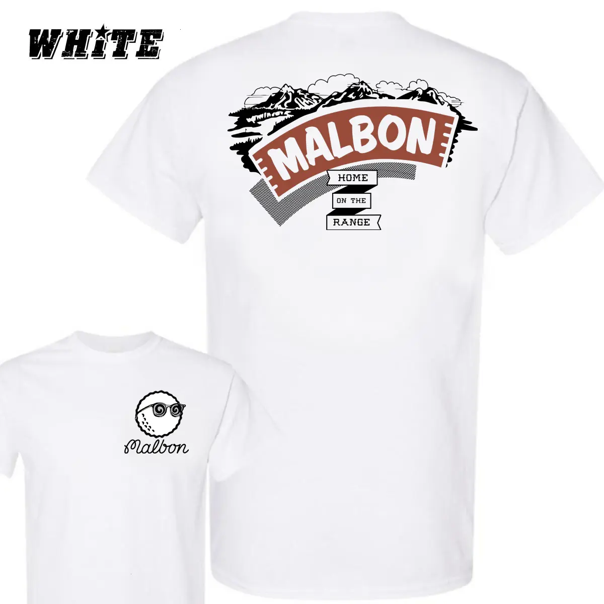 Malbon Home On The Range Golf Shirt, Vintage Mountain Golf T-Shirt, Retro Outdoor Golf Tee, Golf Lover Gift, Graphic Tee for Him, Cool Golf Apparel