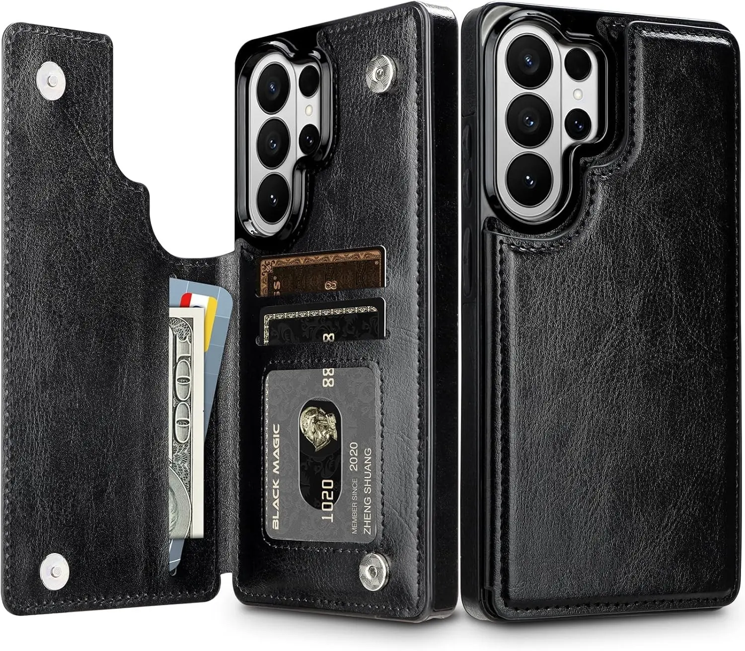 Wallet Credit Card Phone Case Cover PU Leather for New Galaxy S26 Ultra Series 2026 with 4 Card Slots Multi-Angle Stand Function Full Protection