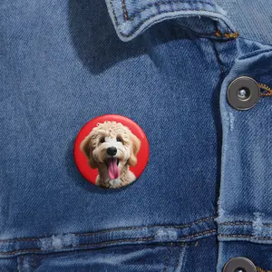 Tongue out Goldendoodle Pin Buttons - Cute Animal Accessories, Pet Lover Gift, Customized Badges, Backpack Pins, Lapel Pins