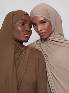 【High-quality mercerized cotton】 Sweatband long scarf for women, turtleneck dust-proof scarf, warm headscarf for Middle East Muslims Turban Hijab