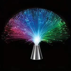 Fiber Optic Lamp - LED Color Changing with Cone Base - Fiber Optic Lights with Battery Powered - Calming Mood Night Light