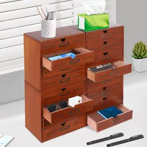 Premium Wooden Drawer Organizer - Ideal Desktop Storage Box for Neatness Vanity Tray