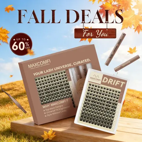 DRIFT Maxcomfi DD Curl Cluster 2.0 Lash Bundle, Fluffy Eyelashes Cluster, Acrylic Resin Volume False Eyelashes, Waterproof Cryproof Longlasting Makeup Lashes for Party Gifts