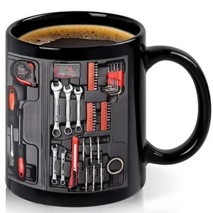 D Effect Printed Mug, Mechanic Toolbox Design Coffee Mug, 1 Count 11oz Creative Coffee Mug, Coffee Water Cup for Home Office Kitchen Use