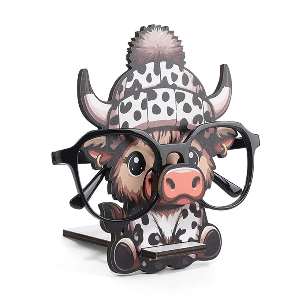 Cute Cow Design Glasses Holder, 1 Count Animal Shaped Glasses Holder, Desktop Decorative Ornament for Home Office, Home Organizer