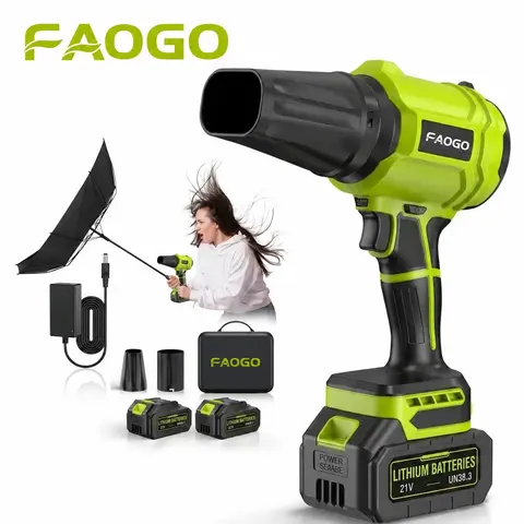 【handtools】Cordless Leaf Blower, Handheld Leaf Blower with 2 X 4.0Ah Batteries & Charger, Lightweight Leaf Blowers for Patio Cleaning, Lawn Care, Leaves, Dust - Light Green,#SummerVibes