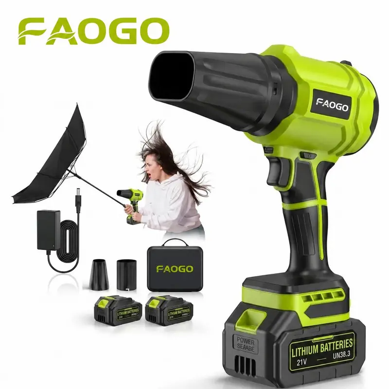 【handtools】Cordless Leaf Blower, Handheld Leaf Blower with 2 X 4.0Ah Batteries & Charger, Lightweight Leaf Blowers for Patio Cleaning, Lawn Care, Leaves, Dust - Light Green,#SummerVibes