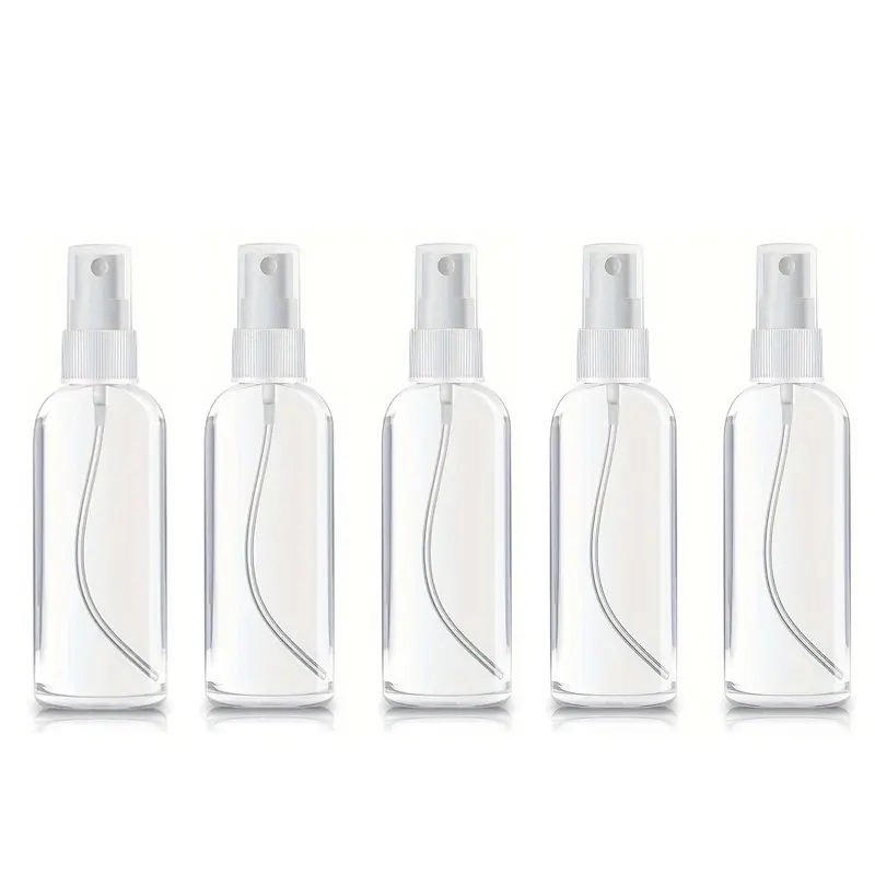 Clear Spray Bottle, 5 Counts/set Portable Plastic Bottle, Refillable Spray Bottle for Cosmetic Storage, Perfume, Skin Care, Makeup, Home Organizer, Cosmetic Beauty Organisers, Makeup Container