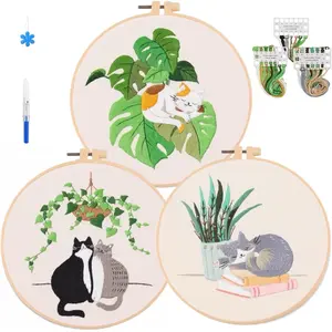 Cat Embroidery Kits for Beginners, Embroidery Kits for Adults, Easy Embroidery Kit