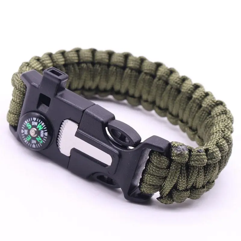 5 In 1 Paracord Survival Bracelet for Men, Adjustable Braided Emergency Tool with Compass, Firestarter & Whistle – Survival Tools for Camping, Hiking, Boy Scouts