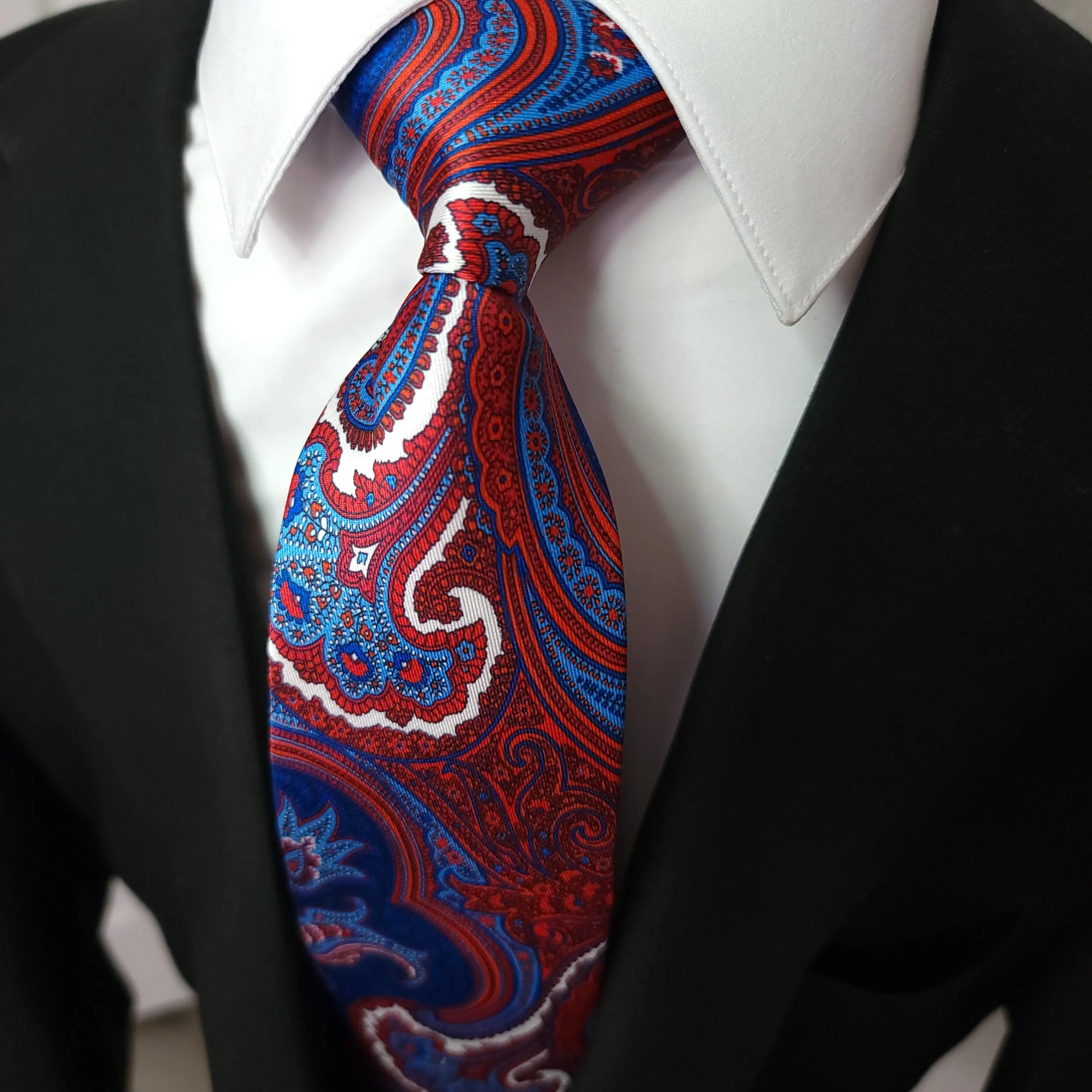 Royal Blue Red Paisley Tie Royal Blue Red Paisley Tie