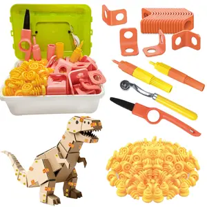 Cardboard Construction Kit for Kids, Includes Safety Saw, Puncher, Screwdriver, Screws & Connectors, DIY Craft Set, Pretend Play Set, Birthday Gift