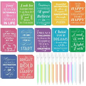 24-Piece Mini Notebook & Pen Gift Set - 3.5"x5.5" Inspirational Journals with Colorful Pens (Perfect for Students, Teachers & Gift-Giving)