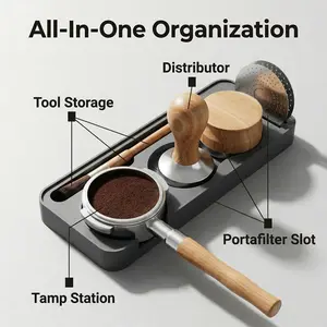 Soft Silicone Coffee Tamper Espresso Press Tamper Home Coffee Making Tool (Black/Grey)