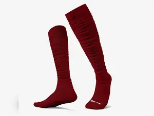 We Ball Sports Extra Long Padded Scrunch Socks (Maroon)