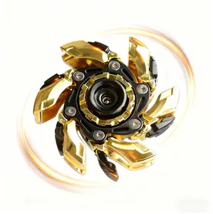 Magnetic Deformable Fingertip Spinner Dual Axis Metal Blades 2.5 Minute Spin Time Premium EDC Stress Relief Toy Luxury Desk Gift for Men Portable Steel