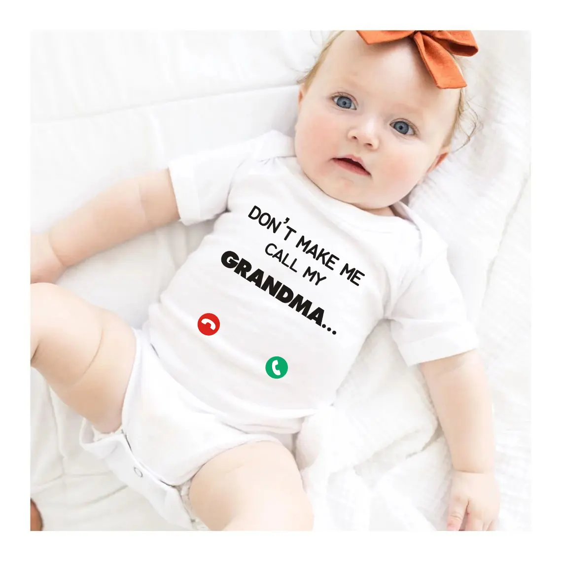 Don't Make Me Call My Grandma Newborn Baby Girls Bodysuit Toddler Baby Boys Clothes Funny Telephone Printed Gift for Baby