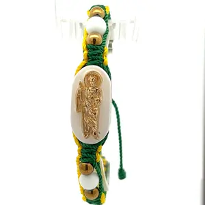 St Jude Green and Yellow Reversible Bracelet