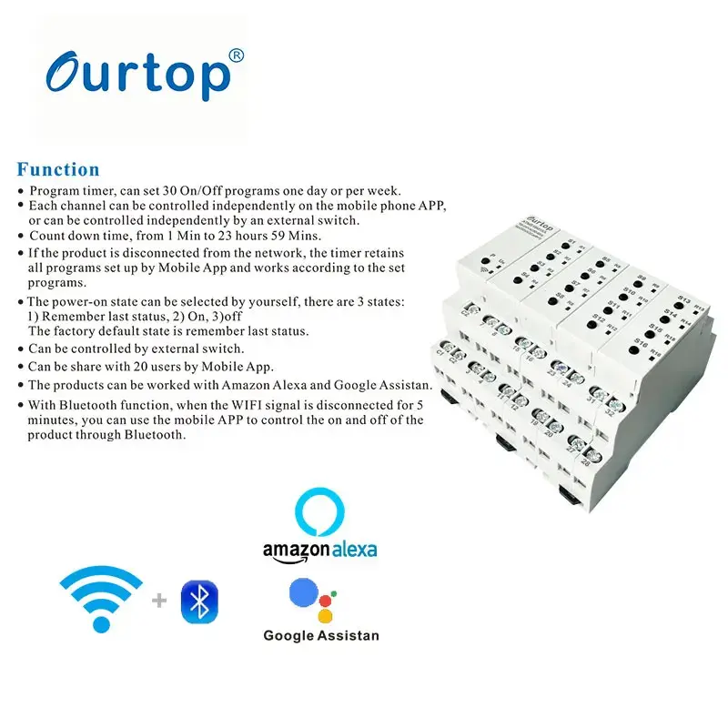 ATMS16M16A Smart Timer WiFi Multi Channels Output Leakage Protection  Wireless Remote Control Smart Wifi Timer