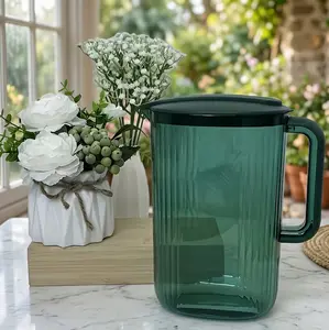 68oz Ribbed Water Pitcher with Lid, 2L Plastic Beverage Jug for Fridge, Iced Tea & Lemonade Container tiktokshopspringglowup