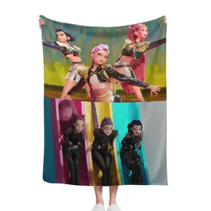 K-Pop Demon Hunters Blanket, Girl Group Iconic Moments Throw, Ultra Soft Cozy Anime Decor 30x40 40x50 50x60 60x80inch