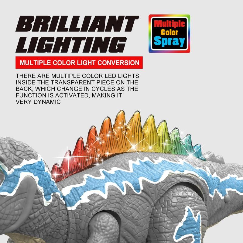 Parent-Child Interactive RC Dinosaur Toy | Walks, Wiggles, Lights Up, Mist Spray | Perfect Birthday/Holiday Gift for Kids 3+ | Needs 5 AA Batteries (Not Included)