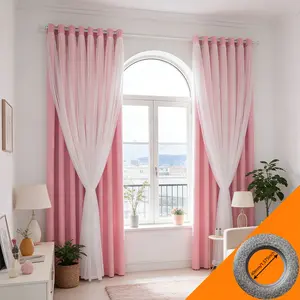 2-Piece Dual Layer Sheer Lace Drapes, Window Curtain, Top Ring Design, Soft Light Filtering, Suitable for Bedroom Living Room Balcony, All Seasons