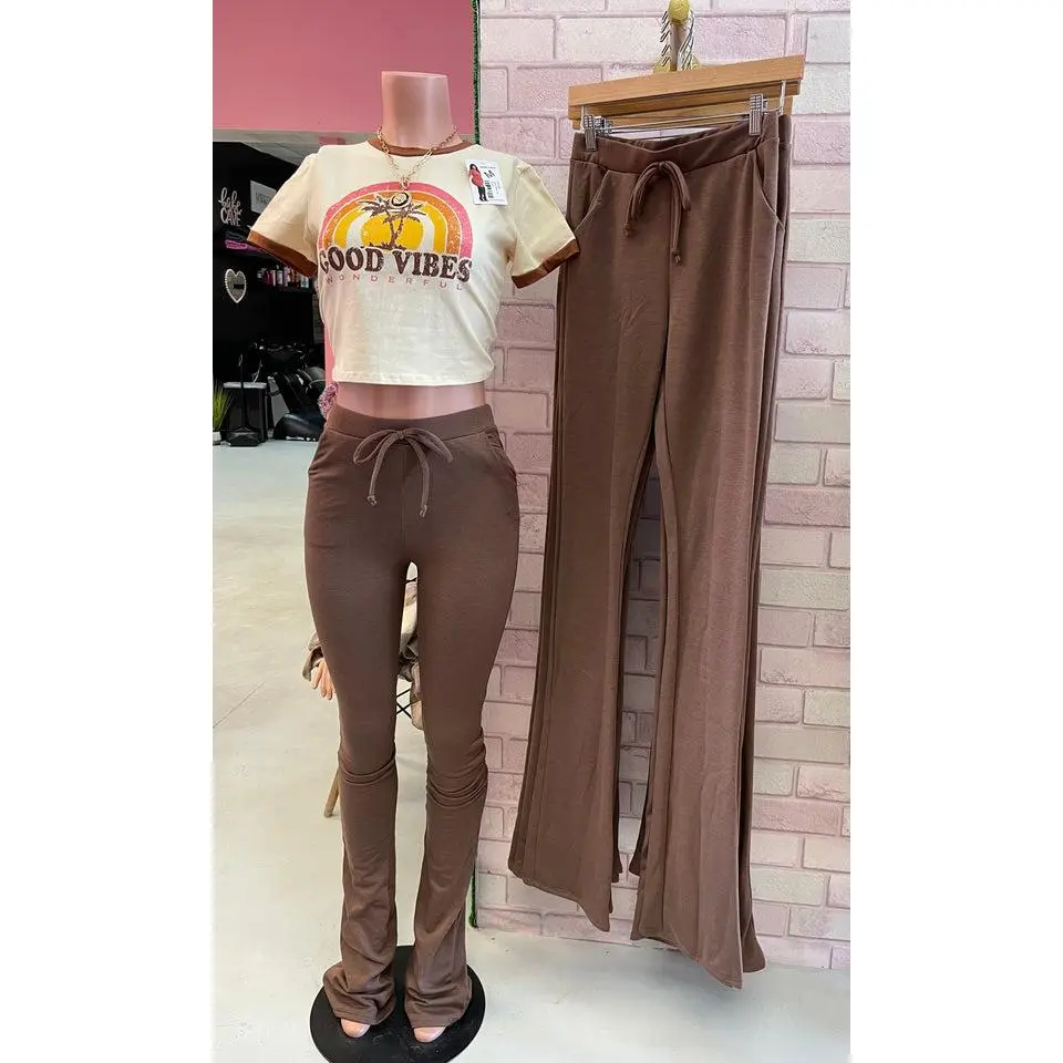 Chocolate Stacked Pants