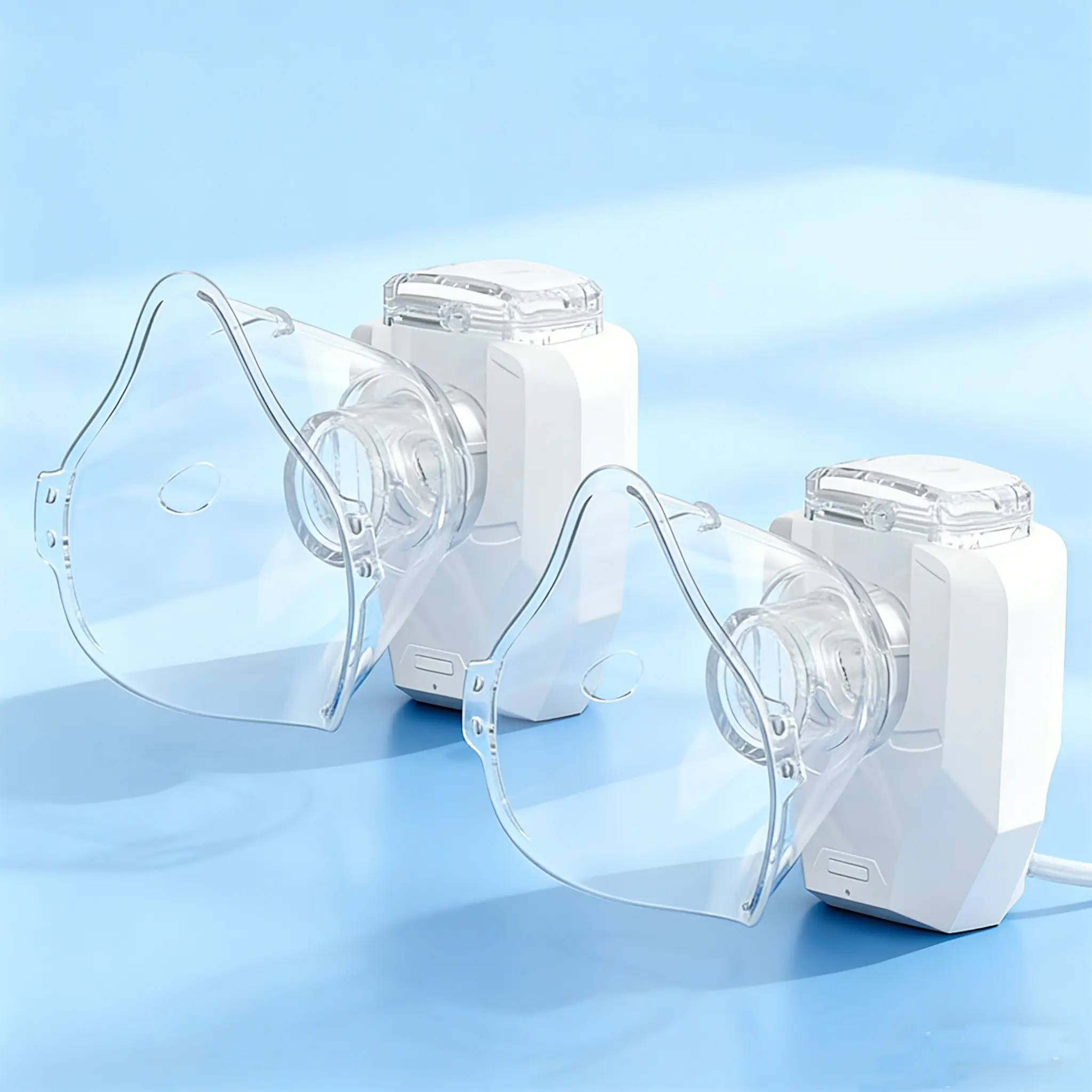 Portable Handheld Mesh Nebulizer 2 Pack, USB Rechargeable with Adjustable Rate for Breathing Support & Facial Hydration, for Adults & Kids, Portable Handheld Nebulizer, Stainless, Gift, Durable, Usb Rechargeable Nebulizer