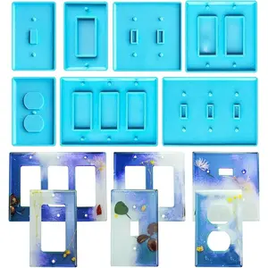 A Set of 7 Light Switch Mold Outlet Cover Resin Mold Silicone Different Styles Switch Molds Resin Crafts Making Home Decor - Home Improvement.