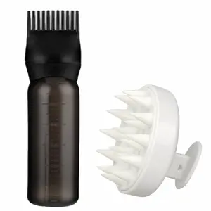 Hair Oil Dispenser Bottle Root Comb Applicator, Reusable Hair Oil Scalp Massager Brush, Dyeing Tool for Hair Care