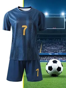 Men's Quick-Dry Soccer Jersey and Shorts Set—Lightweight and breathable, this CR7 series soccer kit is perfect for sports, training, casual wear, and team activities. It’s the ideal choice for outdoor sports, athletic wear, and sporty styles.
