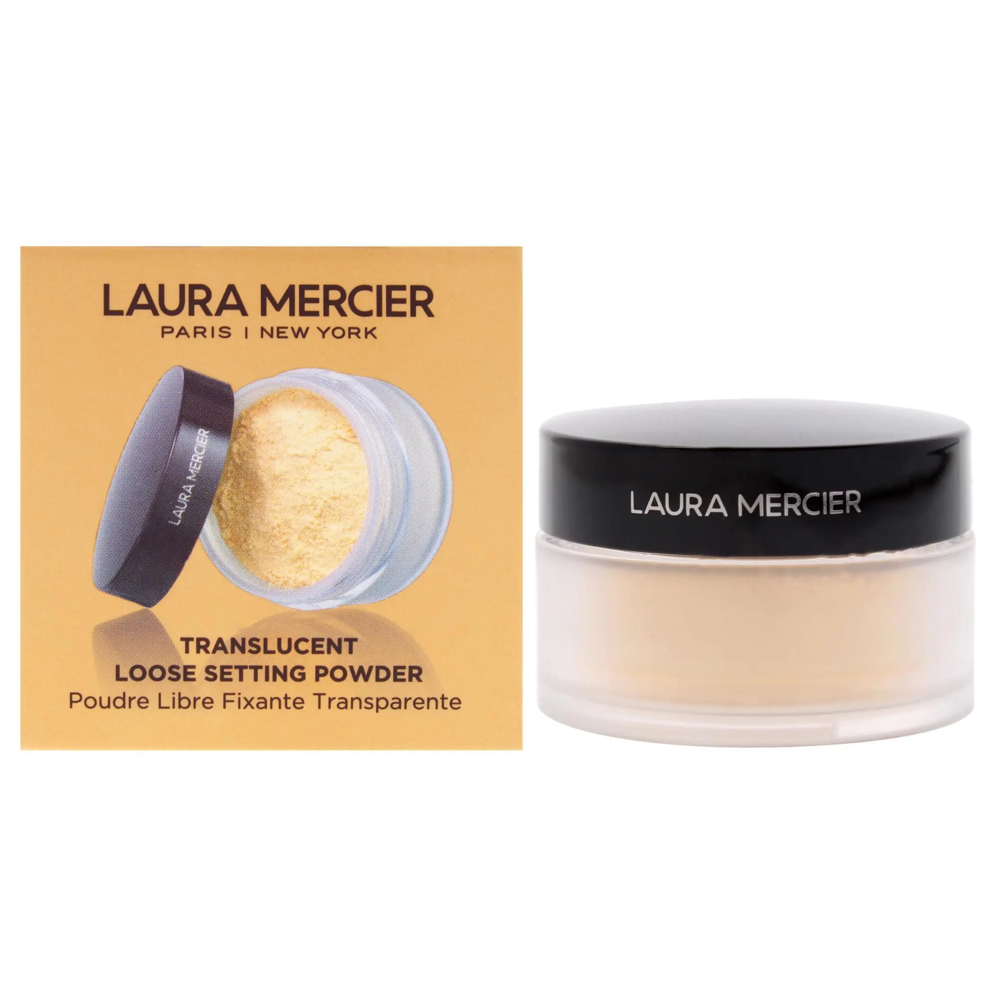 Laura Mercier Translucent Lightweight Compact Flawless Cosmetic Makeup Loose Setting Powder Mini - Honey for Women - 0.33 oz