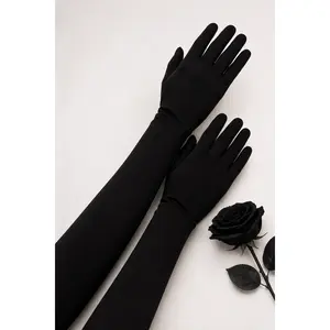 Women's Black Modest Gloves