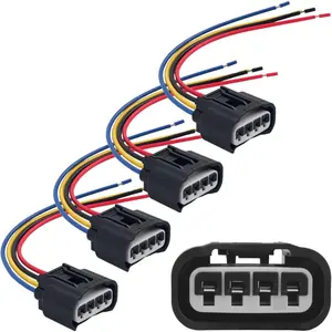 4PCS Ignition Coil Connector Plug OEM # 90980-11885,Female 4 Wire Ignition Coil Wire Harness Plug Compatible with Toyota,Ignitions Coils Harness Replacement Car Accessories