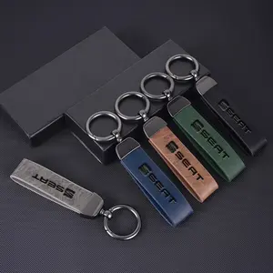 Vintage Metal Leather Car Keychain for Seat Models, Durable & Elegant Design, Perfect Gift for Car Enthusiasts
