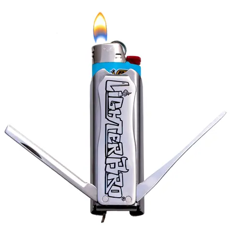 LighterBro Slim 6 in 1 Multitool 100% Hardened Stainless Steel, High Reflective Mirror Polished Finish, Lighter Case for Bic or Clipper Lighters