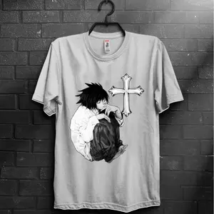 Death Note T-shirt, Ryuk T-shirt, Death Note apparel, Anime gym wear, Black and white anime shirt, Gothic anime clothing. Cotton Menswear