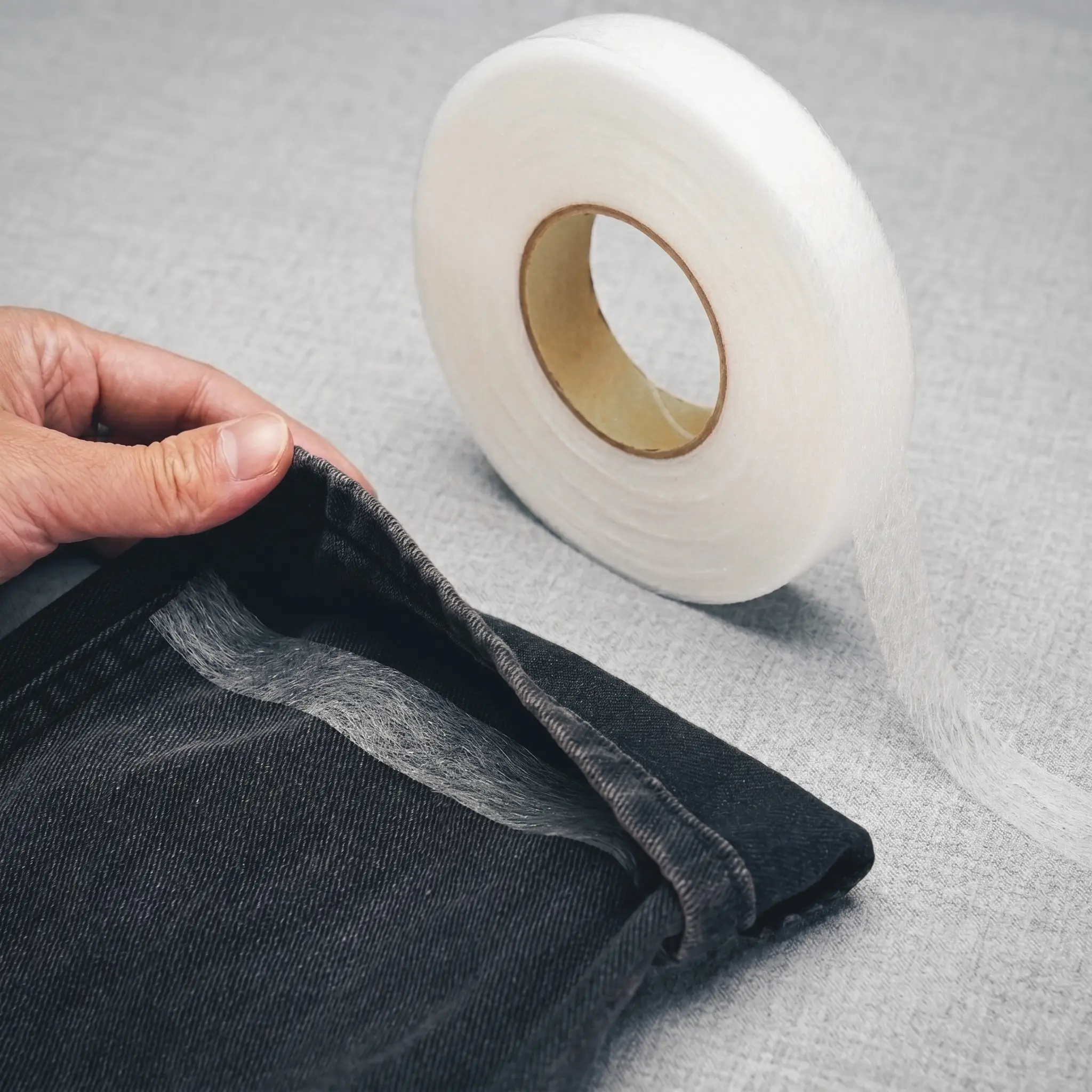Iron-On Double-Sided Fabric Adhesive Lining Tape - Hot Iron Bonding Hot Melt Non-Woven Hemming Tape, No-Sew Clothing Repair for Pants, Curtains, DIY Projects for Christmas, Thanksgiving, 0.78" x 70yd