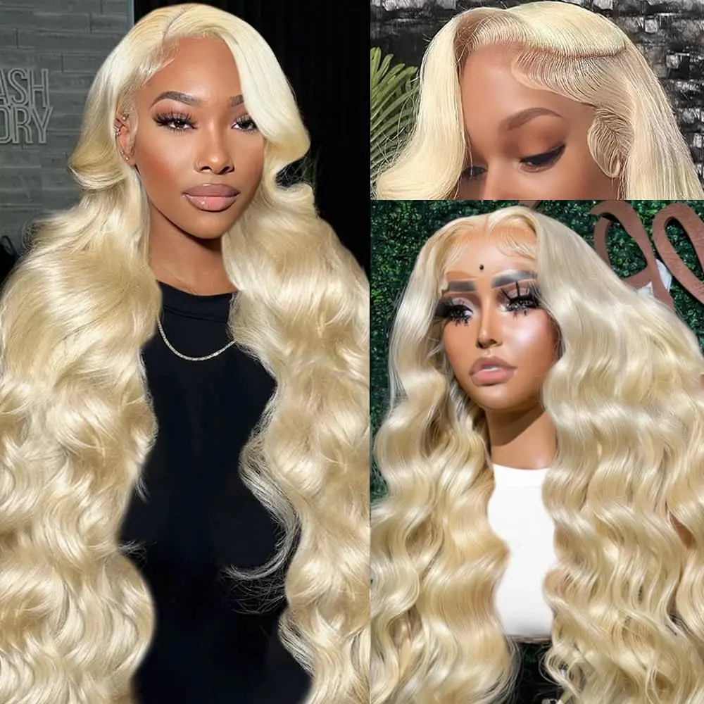 38 Inch 613 13x6 Lace Front Wig Human Hair 180 Density Blonde Wig Human Hair 613 Body Wave Blonde Lace Front Wigs Human Hair Pre Plucked 613 Lace Frontal Wigs
